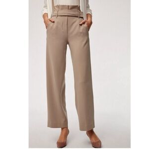 Aritzia Babaton Jermaine High-Waisted Wide-Leg Belted Pants